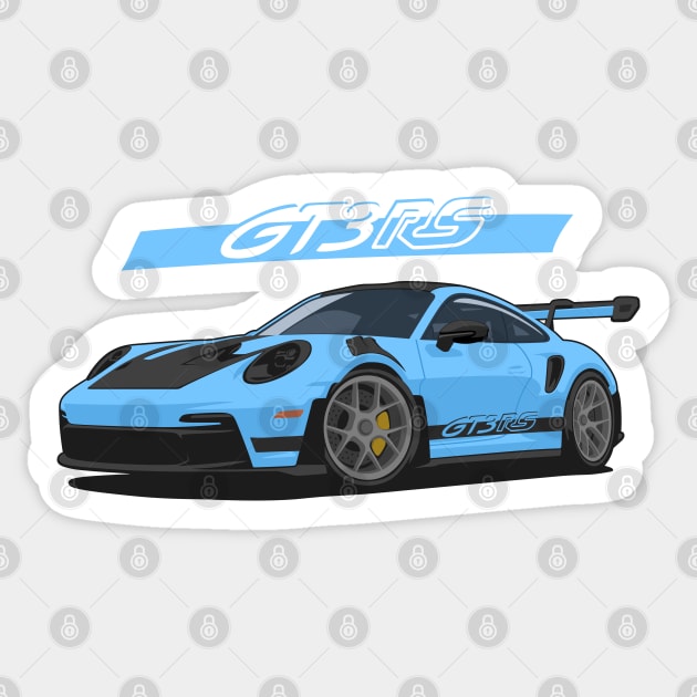 Car 911 gt3 rs light blue Sticker by creative.z